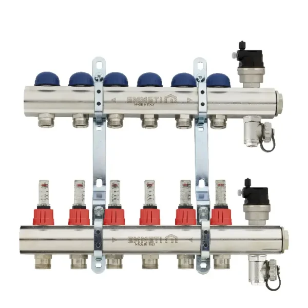 COLLECTEUR CHAUFFAGE AU SOL COMPLET 2 SORTIES EMMETI