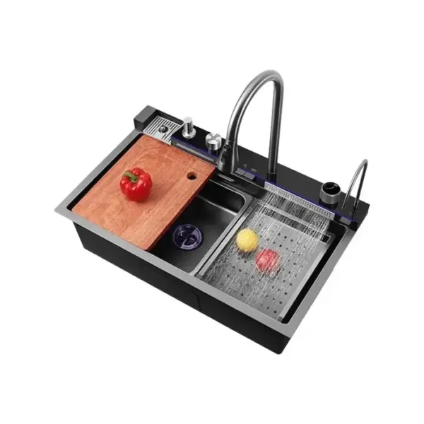 Évier piano double cascade Reem 75x46x23cm