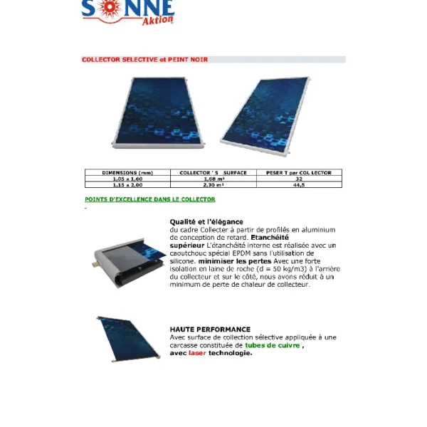 Plaque panneau solaire sonne aktion