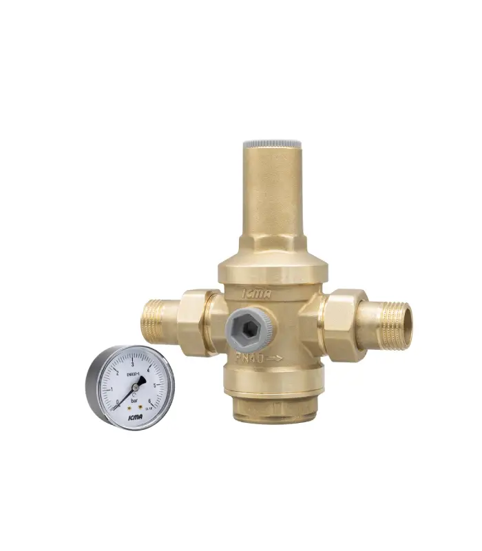 Réducteur de Pression à Raccords Mâles avec Manomètre ICMA