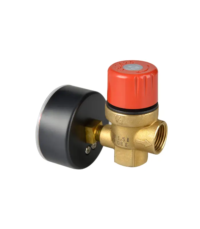 Soupape de sécurité à membrane–Équipée d'un manomètre Icma