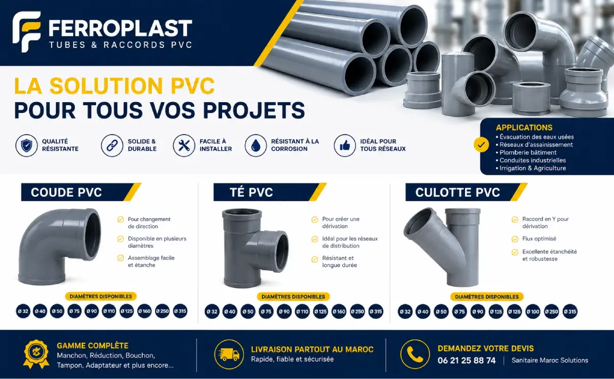 PVC FERROPLAST Maroc – Tubes & Raccords Tous Diamètres