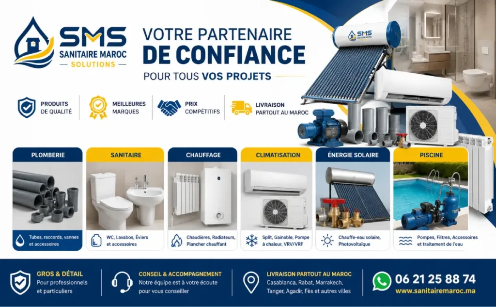 Sanitaire Maroc Solutions – Plomberie, Sanitaire, Chauffage & Climatisation