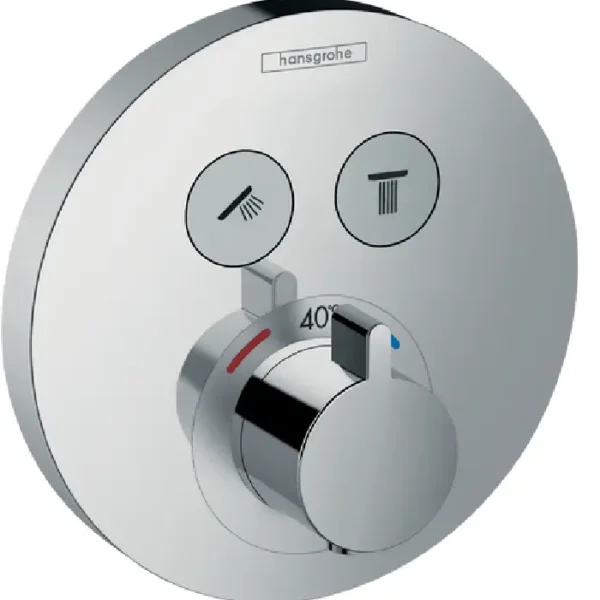 Facade pour mitigeur encastré thermostatique avec 2 sortie hunsgrohe 15743000
