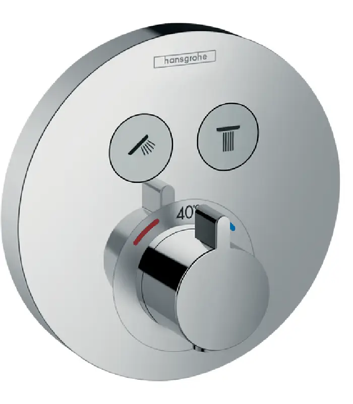 Facade pour mitigeur encastré thermostatique avec 2 sortie hunsgrohe 15743000-1 Facade pour mitigeur encastré thermostatique avec 2 sortie hunsgrohe 15743000