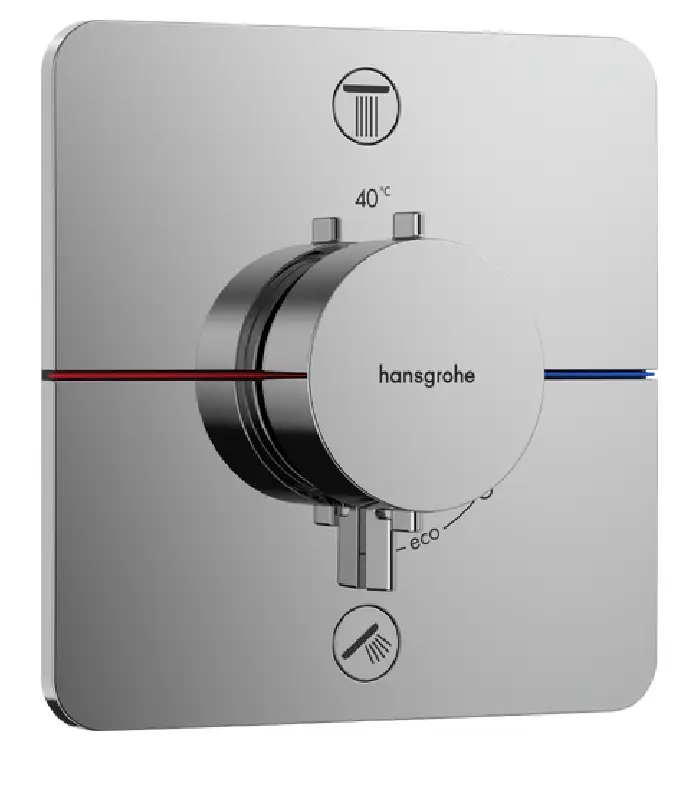 Facade pour mitigeur encastré thermostatique avec 2 sortie hunsgrohe 15743000 Facade pour mitigeur encastré thermostatique avec 2 sortie hunsgrohe 15743000
