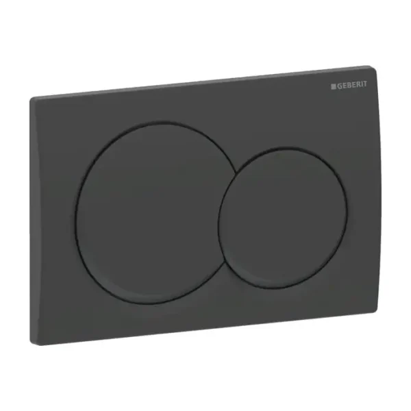 Plaque de commande geberit ALPHA 01 ROUND NOIR MAT 115.035.14.1