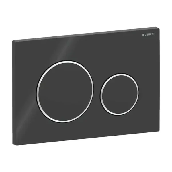 Plaque de déclenchement Geberit Sigma20 noir, chromé brillant 115.882.KM.1